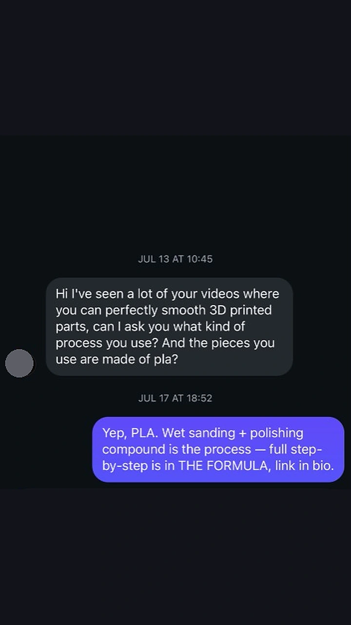 Inbox question about the PLA smoothing process