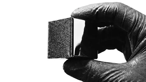 Sanding block in hand — grit control